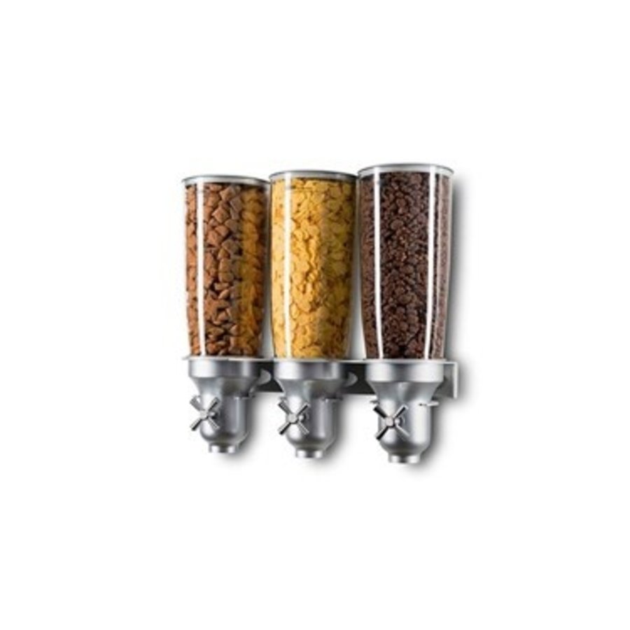 Distributeur de céréales pour petit-déjeuner | 3 x 5 litres | Montage mural