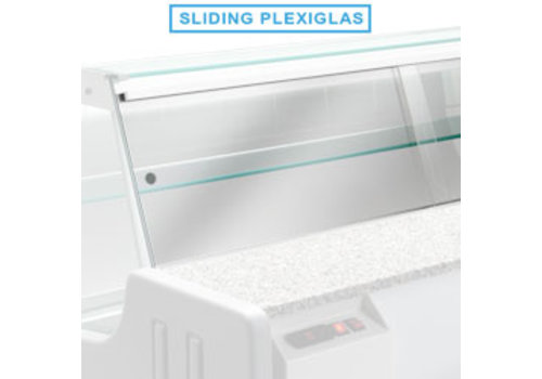  HorecaTraders Cover plate for refrigerated counter | 200 cm | Plexiglass 