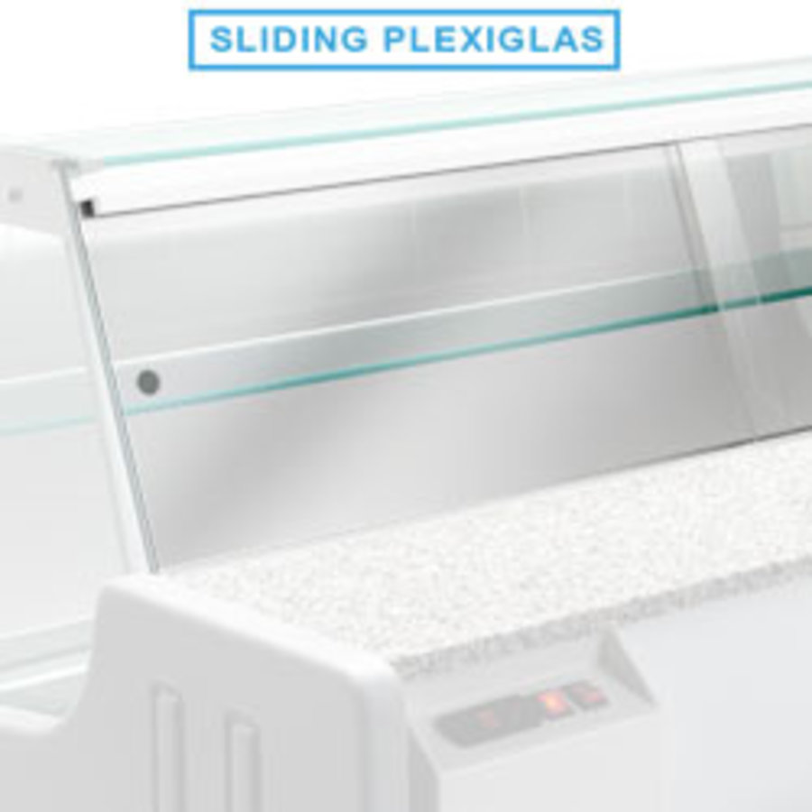 Cover plate for refrigerated counter | 200 cm | Plexiglass
