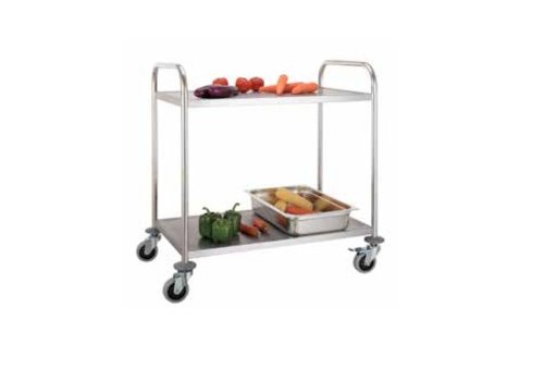  Combisteel Chariot de service en acier inoxydable avec 2 étagères 86x54x94(h) 