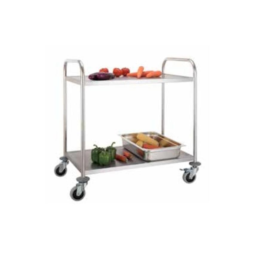 Servierwagen aus Edelstahl mit 2 Ablagen 86x54x94(h)