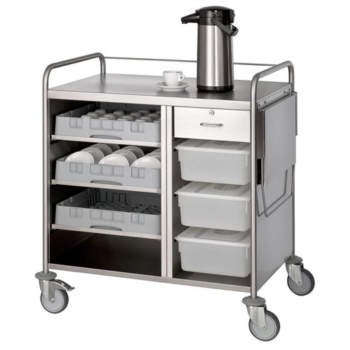  Bravilor Bonamat Chariot de service - QUALITÉ PREMIUM - 98(h)x100x70cm 