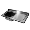 Combisteel Sink table top stainless steel | Sink Left | 120 x 60 x (h) 4 cm