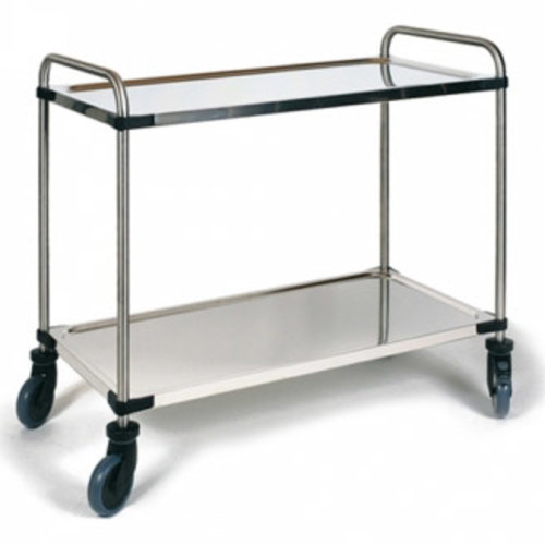  Rieber Stainless steel serving trolley 2 trays 870x570x950 mm (WxDxH) 