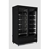 Combisteel Refrigerator 2 Glass doors | stainless steel | 1000 L | Black Inside + Outside