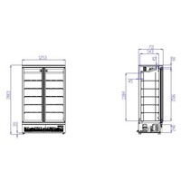 Kühlschrank 2 Glastüren | Edelstahl | 1000 L | Schwarz innen + außen