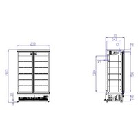 Refrigerator 2 Glass doors | stainless steel | 1000 L | Black Inside + Outside