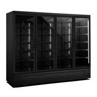 Kühlschrank 4 Glastüren | 2025 Liter | Edelstahl | Schwarzes Interieur + Exterieur