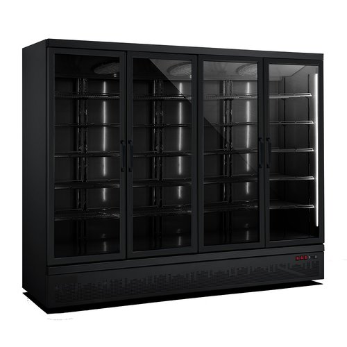  Combisteel Fridge 4 Glass doors | 2025 Liter | stainless steel | Black inside + outside 