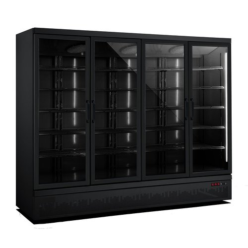  Combisteel Refrigerator 4 Glass Doors | 2025 Liter | Stainless Steel | Black interior + exterior 