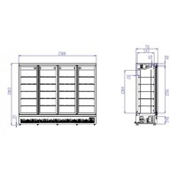 Fridge 4 Glass doors | 2025 Liter | stainless steel | Black inside + outside