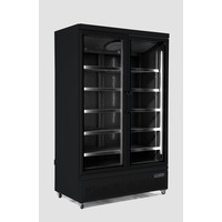 Freezer 2 Glass doors 1000 liters | Stainless steel Black inside and outside