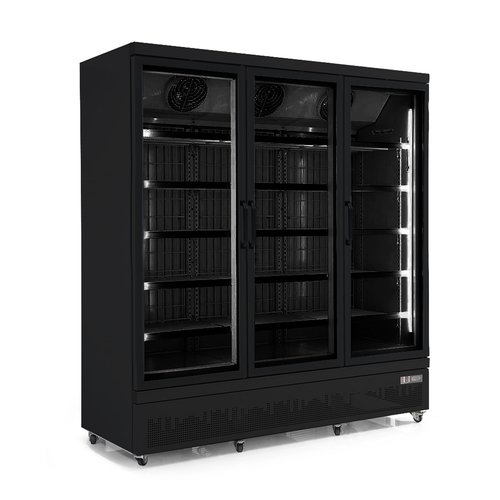  Combisteel Freezer 3 Glass doors | 1450 liters | Stainless steel Black inside and outside 