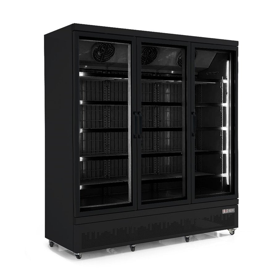 Freezer 3 Glass doors | 1450 liters | Stainless steel Black inside and outside