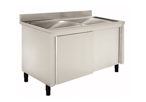  HorecaTraders Spüle mit Unterschrank | Edelstahl | 120(L)x60(B)x90(H) cm | 3 Typen 