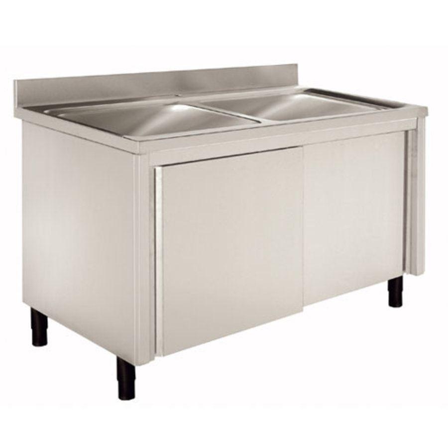 Sink with base cabinet | stainless steel | 120(l)x60(w)x90(h) cm | 3 Types