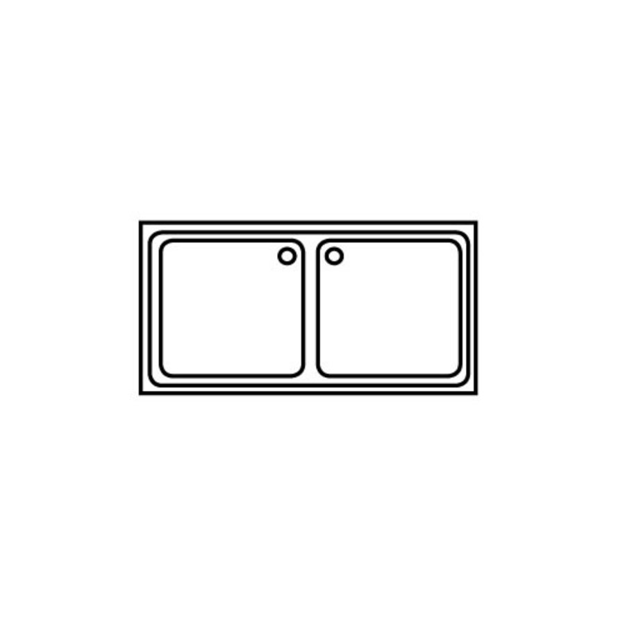 Évier avec meuble bas | acier inoxydable | 120(l)x60(l)x90(h) cm | 3 types