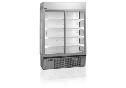  HorecaTraders Refrigerated wall display case with sliding doors | 940 Liter | 134x74x199 cm 