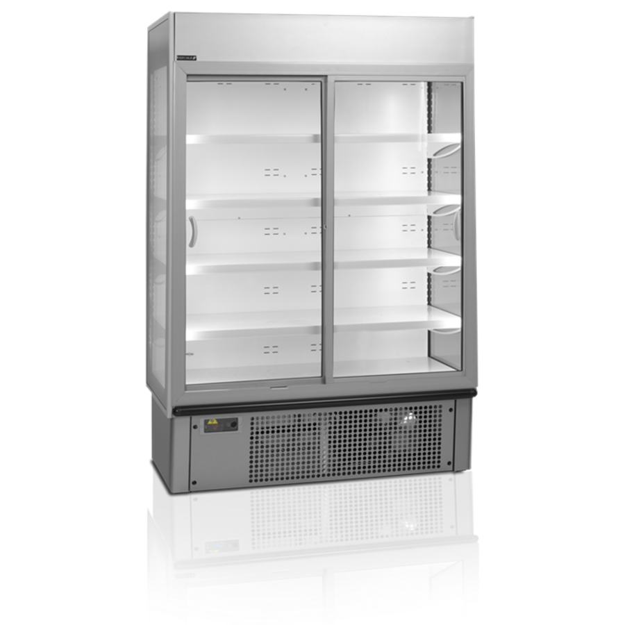 Refrigerated wall display case with sliding doors | 940 Liter | 134x74x199 cm