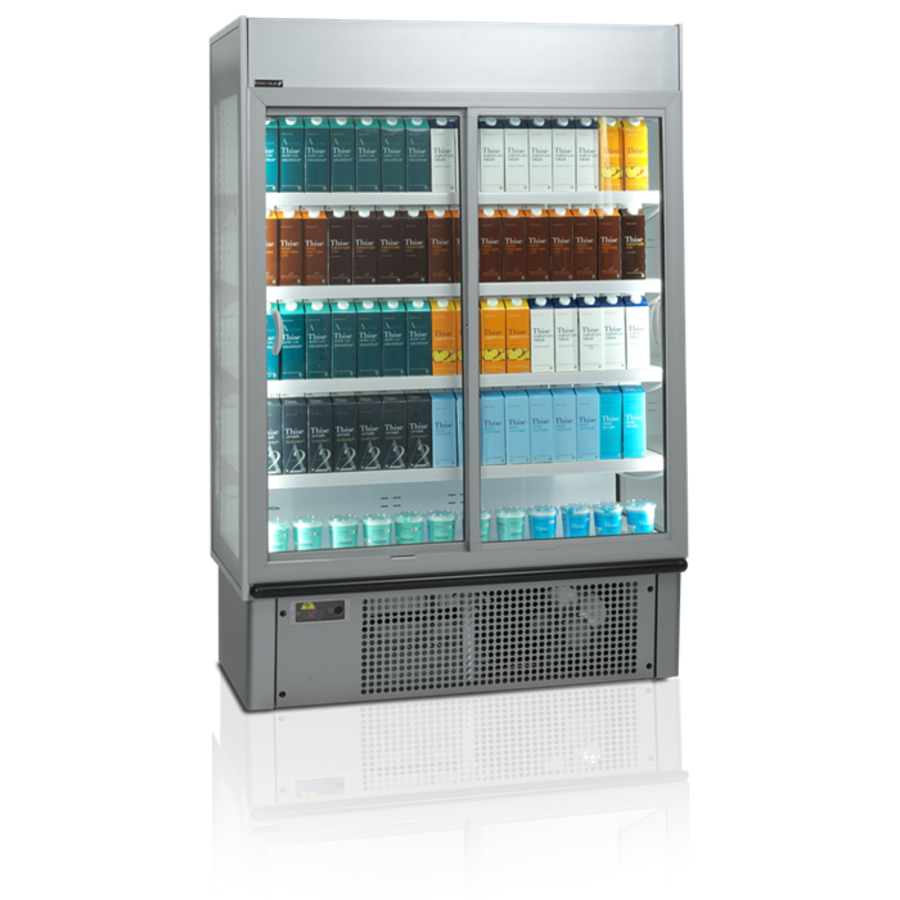 Refrigerated wall display case with sliding doors | 940 Liter | 134x74x199 cm