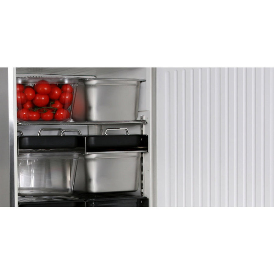 Stock fridge stainless steel | 583 Liter | Suitable for 1/1GN | 75x75x (H) 187/193 cm | Left or Right Hinged Door