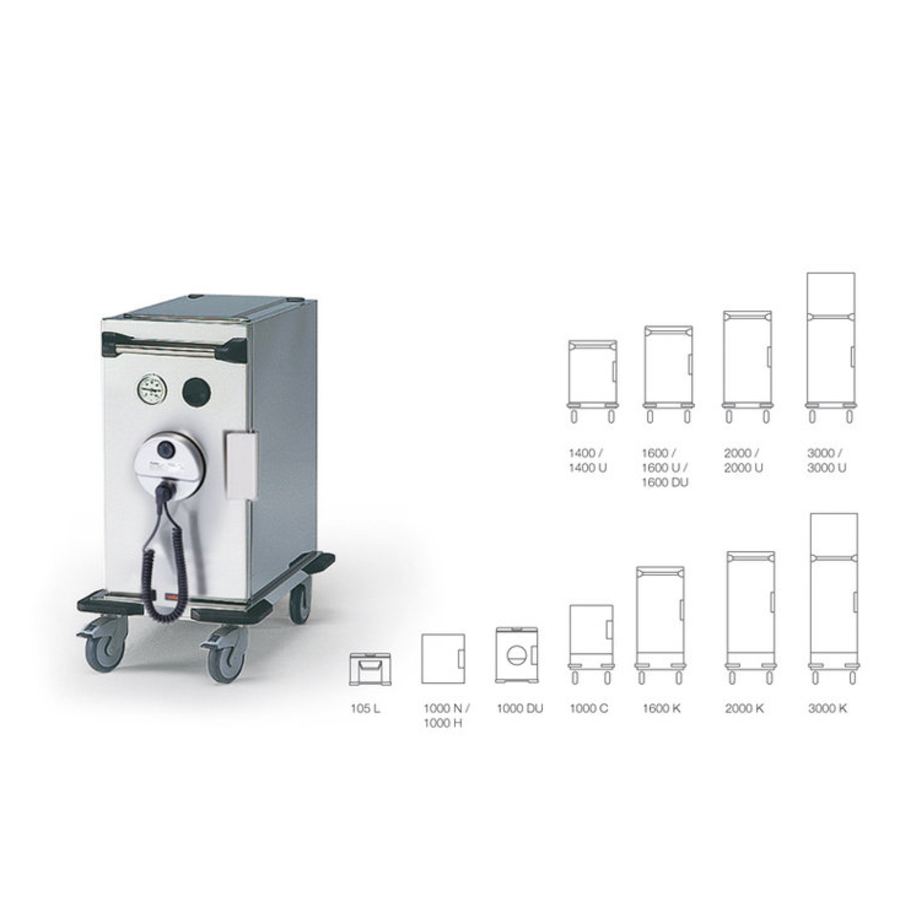 Chariot réfrigéré Thermoport 1000 C | Convient pour GN 1/1 200 mm | 410x655x760mm | Disponible avec CHECK