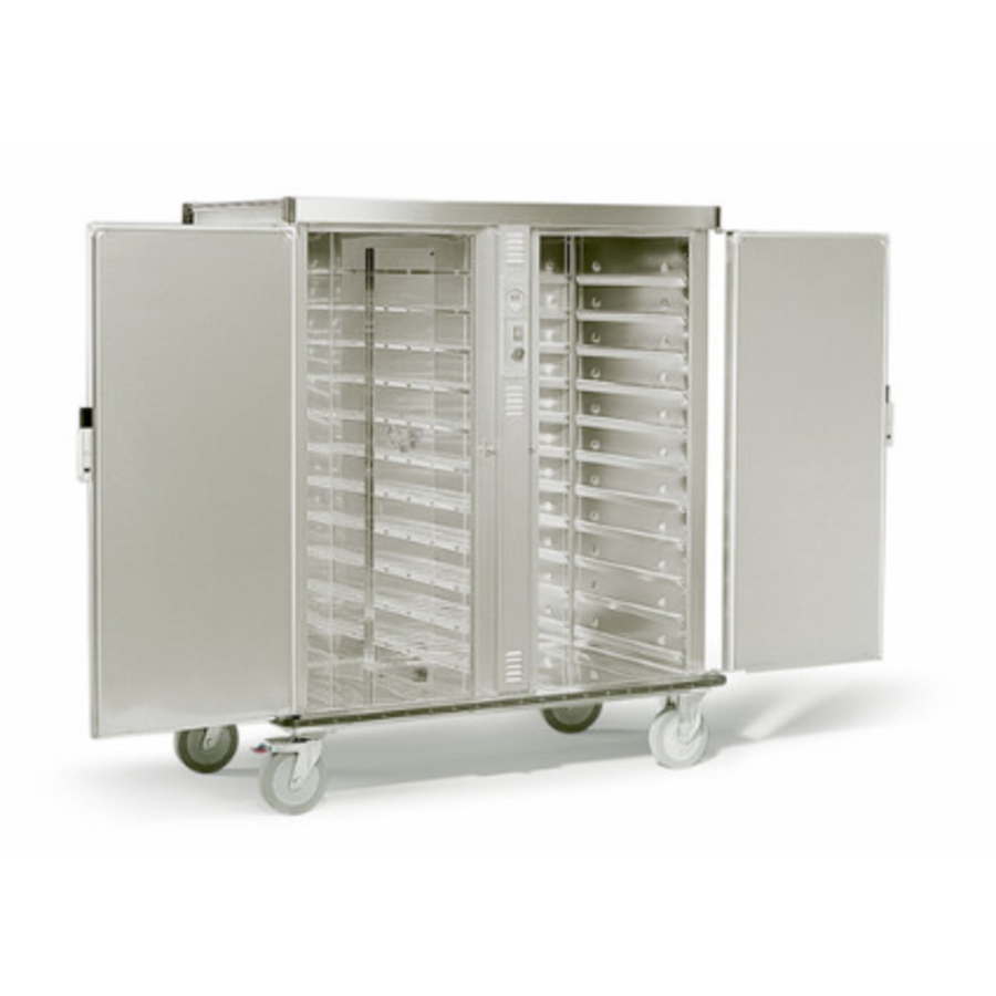 Chariot double banquette 2 x 2/1 GN chauffant | 2900W | 149x84x(H)171 cm | 2 formats