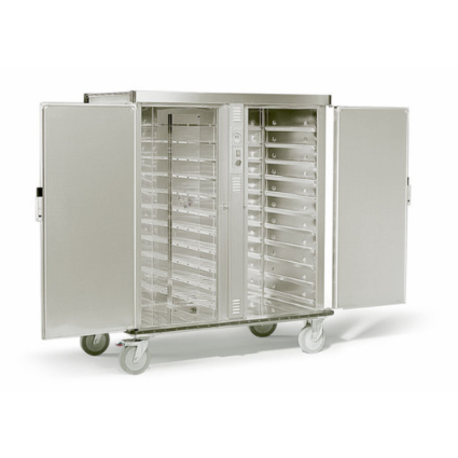 Double Banquet trolley 2 x 2/1 GN heated | 2900W | 149x84x (H) 171 cm | 2 Formats