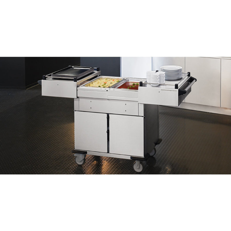 Camion de transport de nourriture | Armoire chauffante | Plateaux chauffants supplémentaires ci-dessus