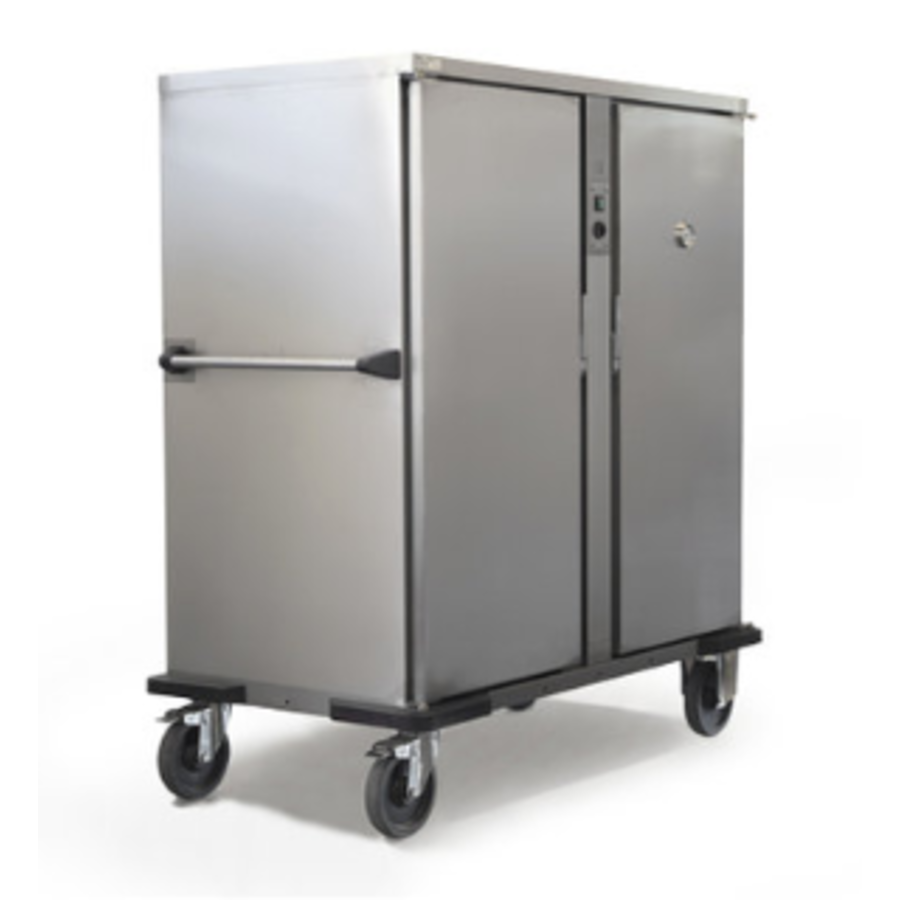 Chariot double banquette Light 2 x 2/1 GN chauffé | 2400W | 149x83,7x(H)167,4cm | 11 des 18 grilles GN2/1