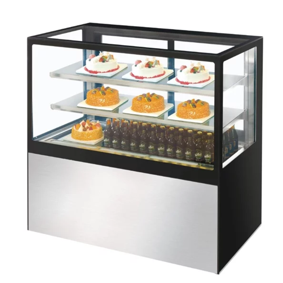 Gekühlte Glasvitrine | 385 Liter | 120 (H) x 120 (B) x 68 (T) cm