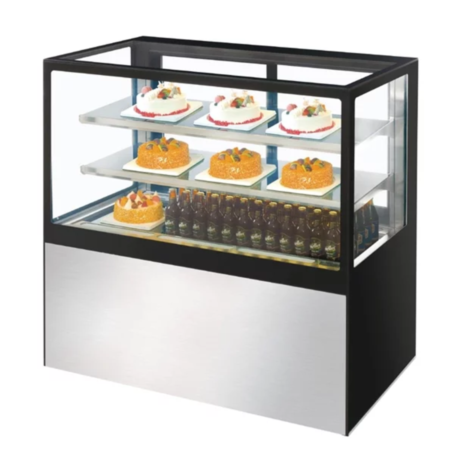 Refrigerated Glass Showcase | 385Ltr | 120(h) x 120(w) x 68(d)cm