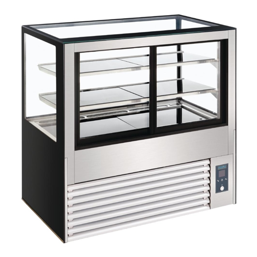 Gekühlte Glasvitrine | 385 Liter | 120 (H) x 120 (B) x 68 (T) cm