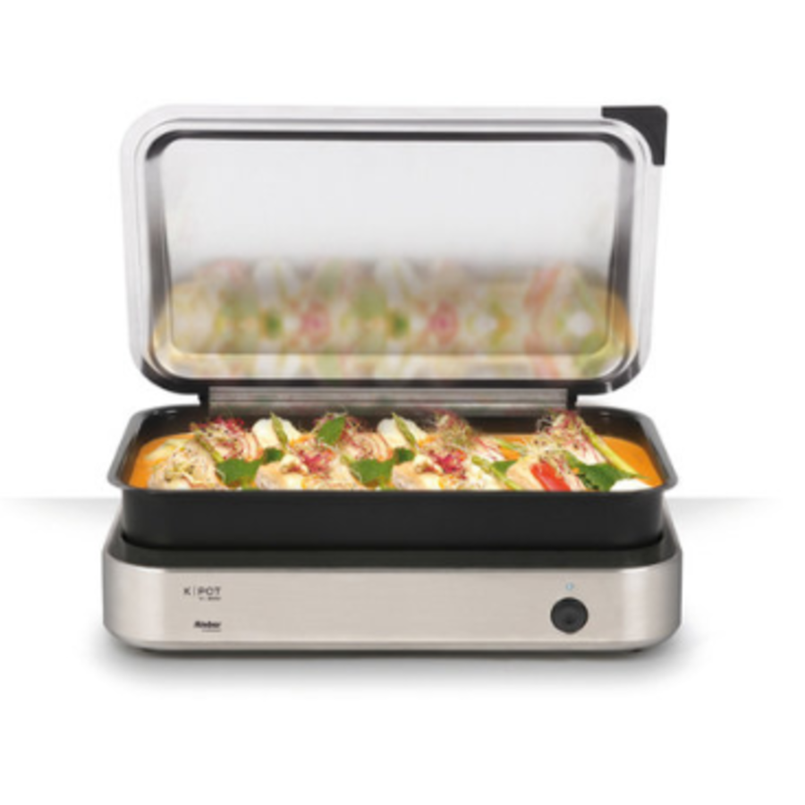 K|POT | Plat à réchaud 1/1GN 2200W | 2 zones de cuisson réglables | 53,3x38x8,8cm | 2 couleurs