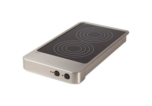  Rieber Plaque de cuisson à induction Varithek | 3600W | 1/1GN | 2 plaques de cuisson | 32,5 x 64 x (h) 18 cm 