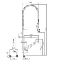 Pre-rinse shower with mixer tap | Elbow control