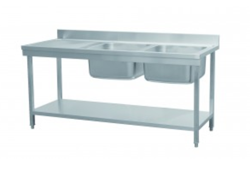  Combisteel Sink Stainless Steel Bottom Shelf | 180x70x90 cm | 65 KG 