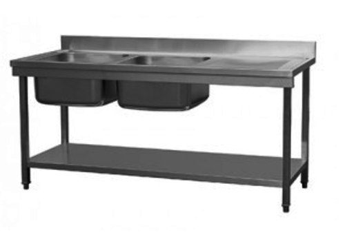  Combisteel Sink table Bottom shelf 2 Left | 180x70x90 cm | 65 KG 