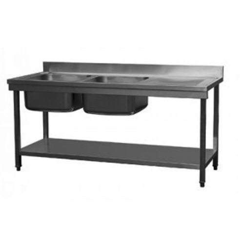  Combisteel Unteres Regal 2 für Spüle links | 180x70x90 cm | 65 KG 