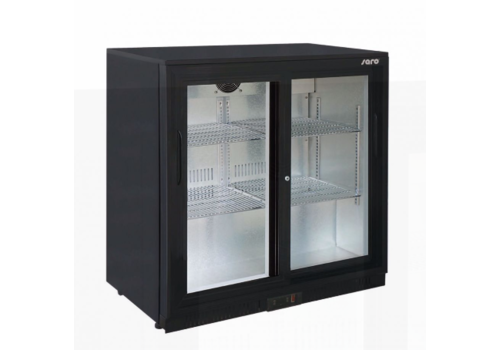  Saro Bar fridge | 2 Glass Doors | Black | 198L 