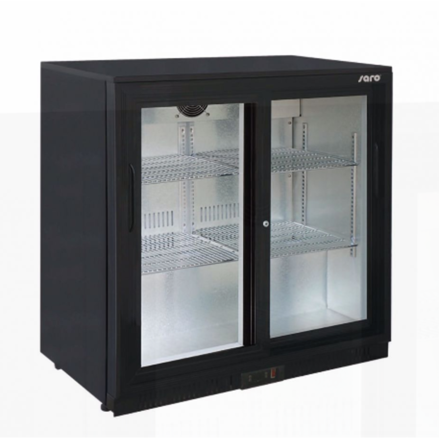 Réfrigérateur bar | 2 portes vitrées | Noir | 198L