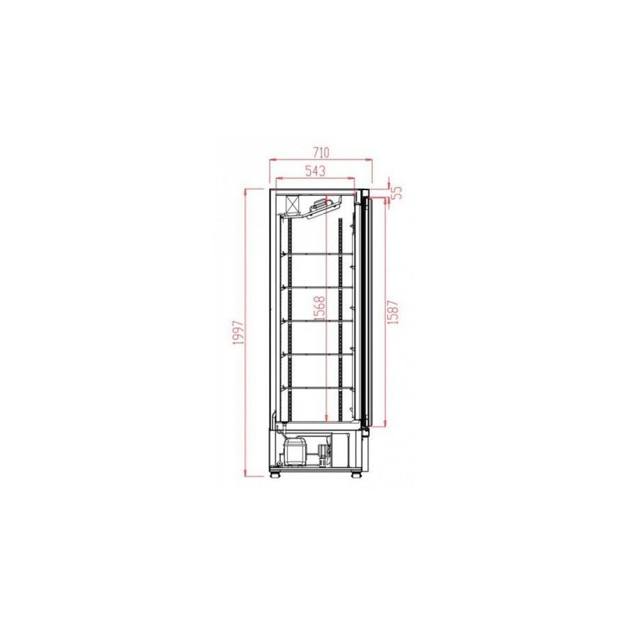 Refrigerator 3 Glass Doors | 188x71x199,7(h) cm | Black