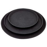 Plateau antidérapant rond noir | Plastique | 3 tailles