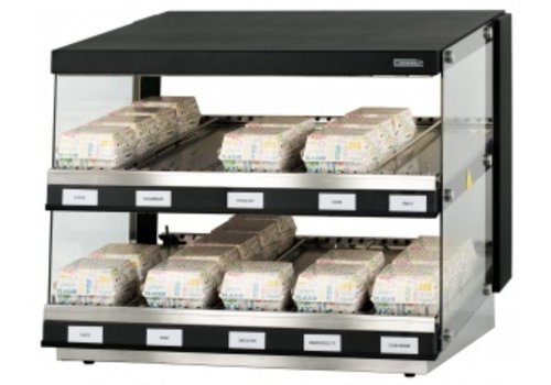  Casselin Vitrine chauffante - Burger | acier inoxydable | L 800 x P 640 x H 685 mm 