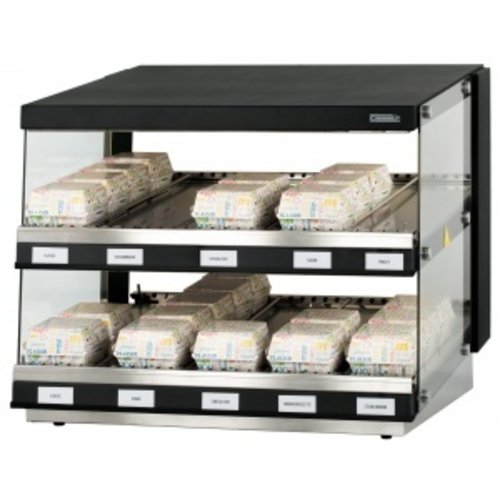  Casselin Vitrine chauffante - Burger | acier inoxydable | L 800 x P 640 x H 685 mm 