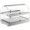 HorecaTraders Hot display case stainless steel 2 levels - opening on both sides - 50x35x (h) 38 cm