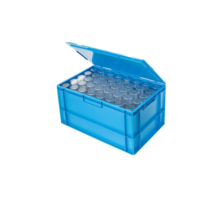 Plastic Transport Cases 2 open handles | 5 Colors 4 basic heights and hinged lid