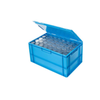 Plastic Transport Cases | 2 Open Handles | 5 Colors | 4 Base Heights & Hinged Lid