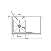 Stainless steel sink | 2 Bins Right | 150x60x90 cm