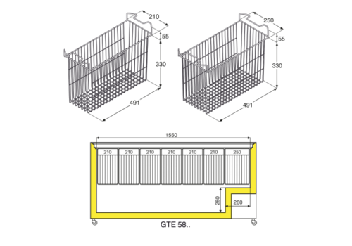  Liebherr Panier en fil métallique 250 MM | 7113399 